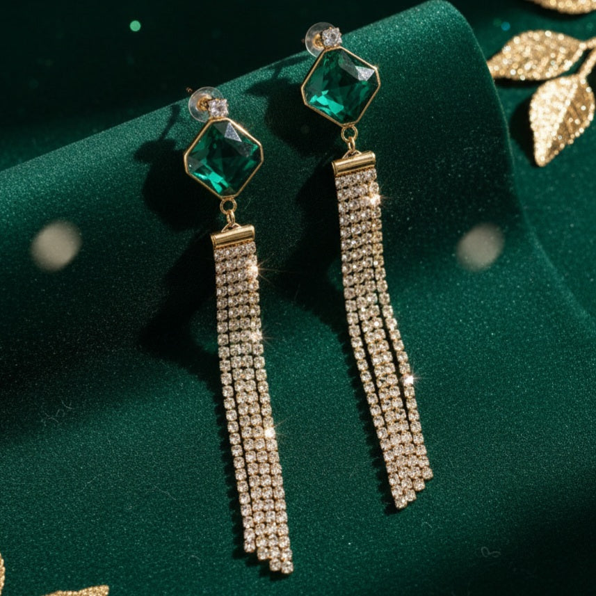 Emerald Green Premium Earrings