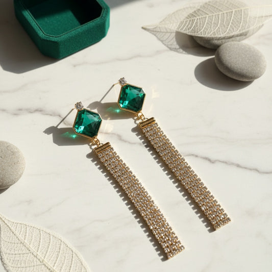 Emerald Green Premium Earrings