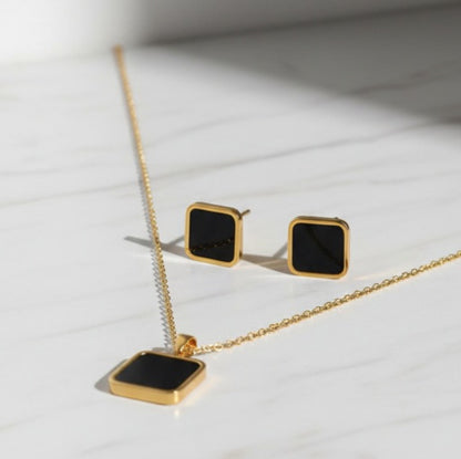 Black Square Necklace