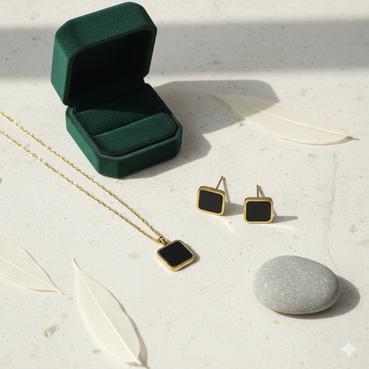 Black Square Necklace