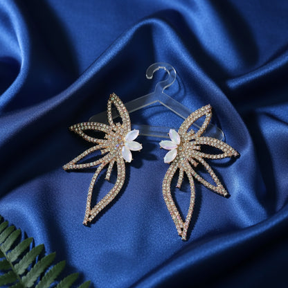 Leaf-Shaped Stud Earrings