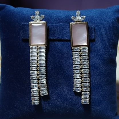 Elegant Zircan Pink Earrings